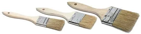 Economy Paint Brush -Wood Handle Natural Bristles - 3