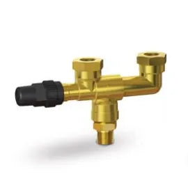 Three Way Dual Shutoff Valve - Connection size: 1/2 in. FPT Inlet X 1/2 in. FPT Outlet