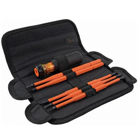 8-in-1 Insulated Interchangeable Screwdriver Set - Handle and blade have a 1000-Volt insulation rating