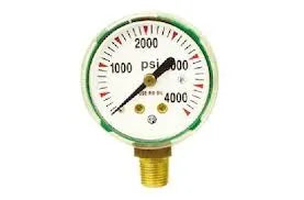 1-1/2 in. Green Cased Welding Gauge 0-4000 PSI - 0.19 Lbs