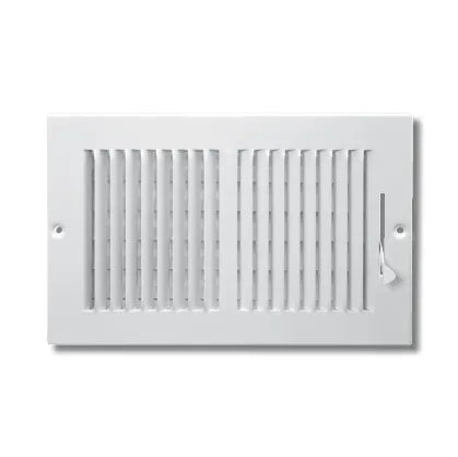 8x4 Ceiling/Sidewall Stamped Face Two Way Register - Color: White