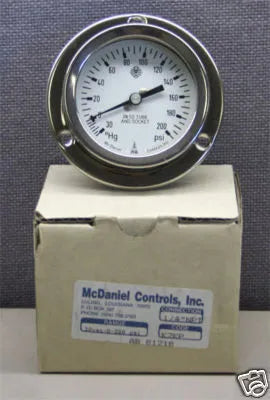 2.5 in. Stainless Steel Glycerin Filled Pressure Gauge -30-200 Psig - 1/4 in. NPT LBM Panel