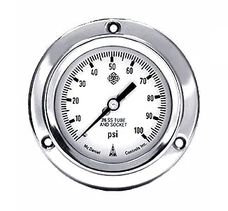 Glycerin Filled Pressure Gauge - Range: 0-100 PSI