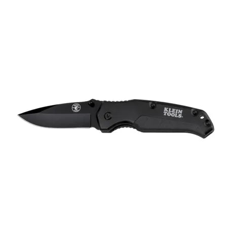 Folding Pocket Knife - Black 440A stainless steel drop point blade