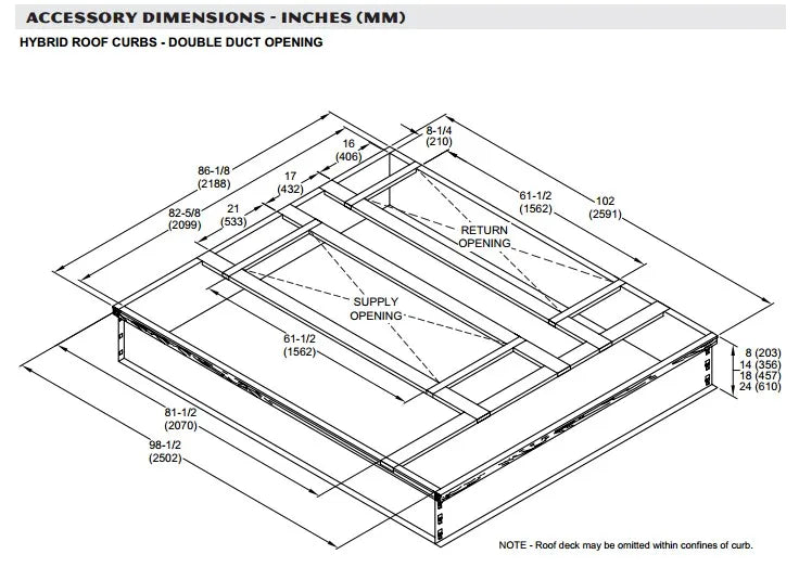 14 in. high standard curb KCB/KGB180-300 - 105 Lbs