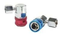 Automotive Service Coupler/Adaptor Kit - Red-High Side (14mm F.) & Blue-Low Side (14mm F.) Couplers w/two 92800 1/4 in. M.F. Adaptors