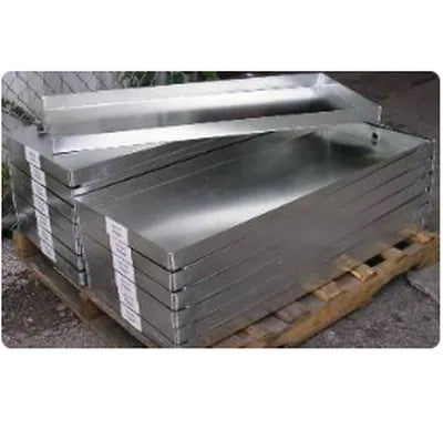 Welded Galvanized Auxillary Drain Pan - 14 in.W x 44 in.L x 2 in.T