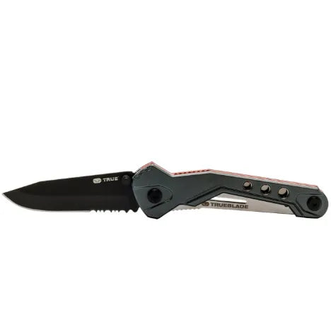 TRUEBLADE Lightweight Versatile EDC Knife - 2.75 in. partially serrated; black oxidized; 420 grade stainless steel blade