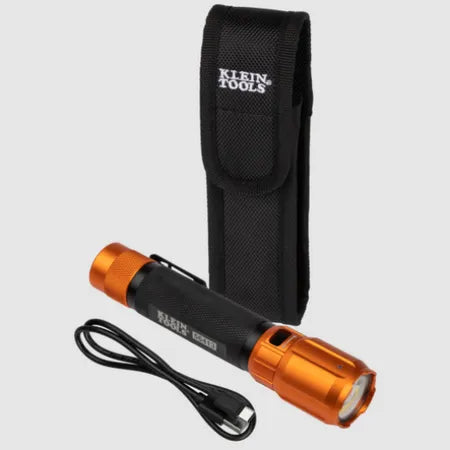 Rechargeable 2-Color LED Flashlight with Holster - .8 Lbs