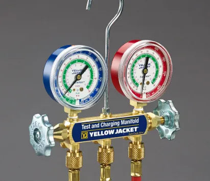 Series 41 Refrigerant Gauge Manifold Only - Red/Blue Gauges shown are not included