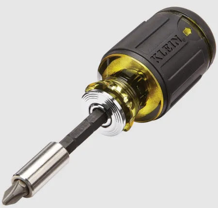 8-in-1 Multi-Bit Adjustable Length Stubby Screwdriver - Includes: 7 different screwdriver bits and a 1/4-Inch nut driver