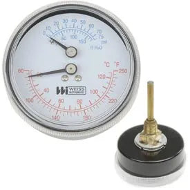 Tri-O-Meter Boiler Gauges - 3 1/2 in. Dial