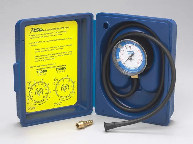 Gas Pressure Test Kit - Accurately set manifold pressure for natural or LP gas