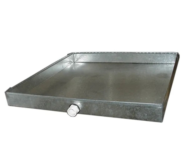 Welded Galvanized Auxillary Drain Pan - 28 in.W x 44 in.L x 2 in.T