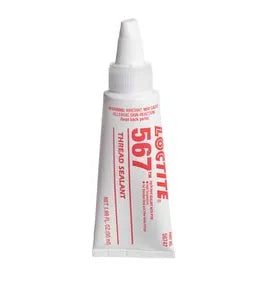 Loctite 567 High Temperature Thread Sealant with PTFE is a general purpose instant thread sealant for taper/taper threads and fittings - White paste