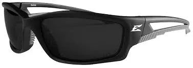 Edge Kazbek Safety Glasses: Black frames - Smoke Polarized Lenses