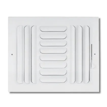 14x8 Ceiling Curved Blade Three Way Register - Color: White