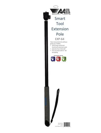 Extension Pole - Extra long reinforced 18-64" extension pole with rugged grip and 1/4" 20 universal mount for use with the ABM-200