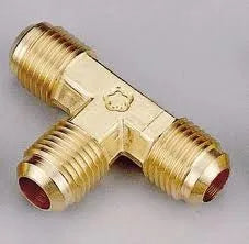 Brass Flare Tee - 1/4 in. Flare x 1/4 in. Flare x 1/4 in. FPT On Branch