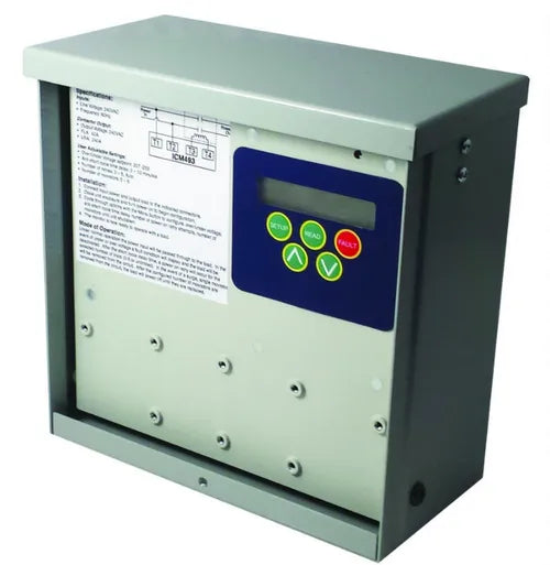 Advanced single-phase line voltage monitor with a bank of surge arresters for added protection against lightning strikes. Includes a built-in 40A contactor. Ideal for Mini-Splits or other valuable - single-phase equipment