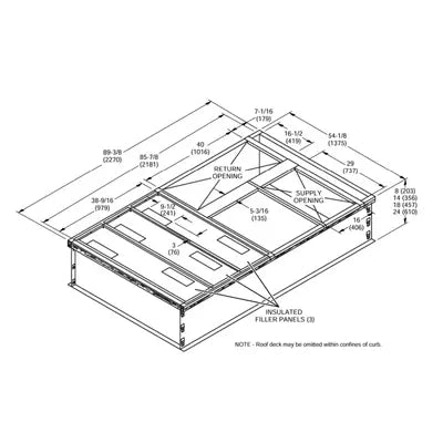 10Z26 Z1CURB41B-1 Hybrid Downflow Roof Curb - 14 in. Tall