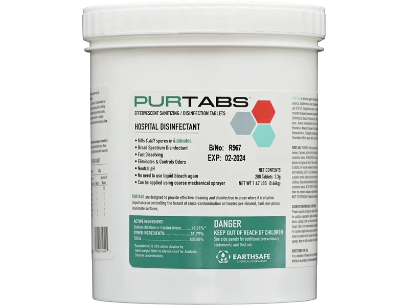 PURTABS - MULTI-PURPOSE POWERFUL DISINFECTING AND SANITIZING TABS