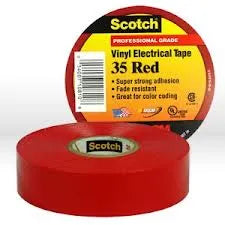 Scotch 35 Color Coded Vinyl Electrical Tape - Red